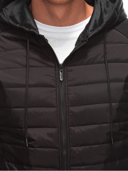 Trendi fekete kombinált dzseki  C567