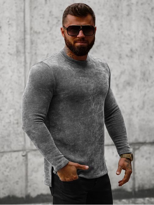 Grafit szürke pulóver  O/D7289