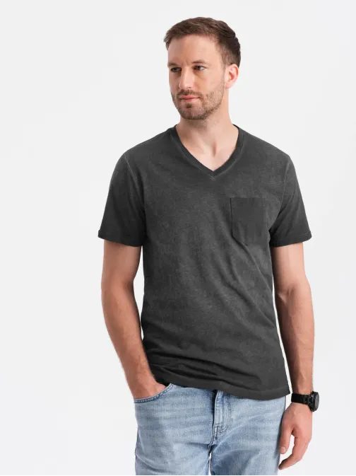 Egyedi fekete póló  V6 TSCT-22SS-002