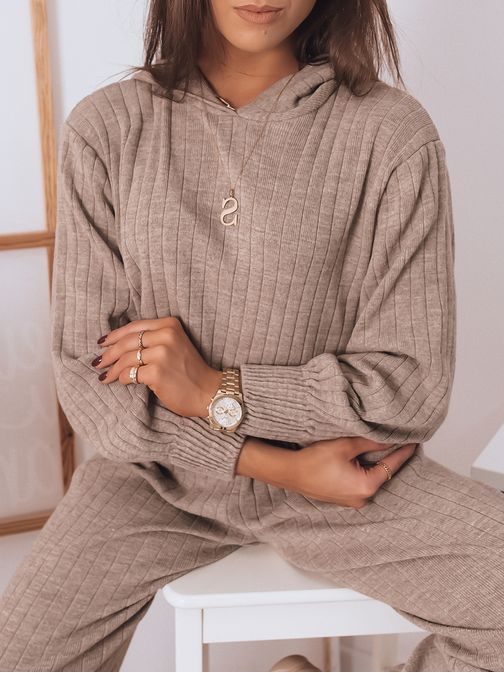 Divatos bézs kötött női szett Sevilla