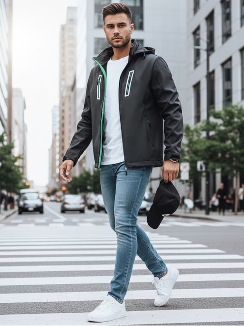 Feltűnő softshell dzseki grafit szürke színben