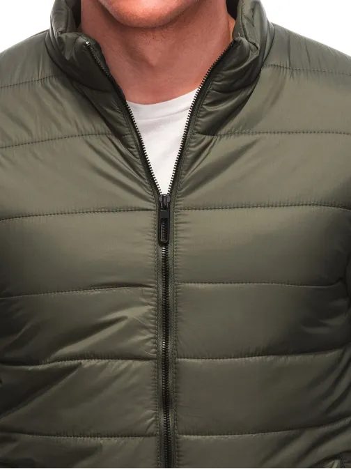 Oliva zöld kapucni nélküli steppelt dzseki  C526