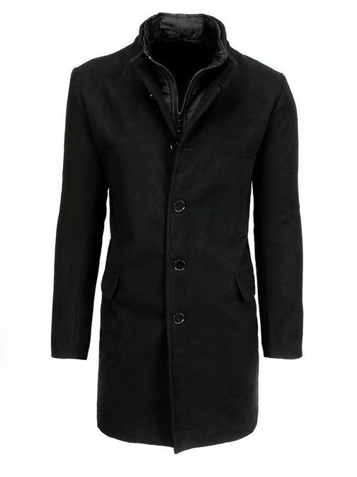 Egysoros fekete kabát