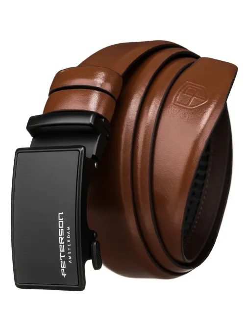 Divatos barna bőr férfi öv Peterson