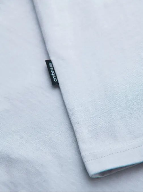 Basic pamut póló szürke V-nyakú póló V23 TSBS-0237