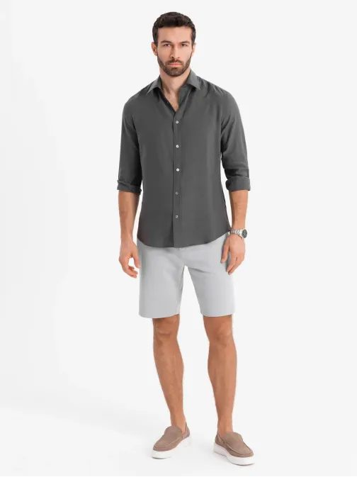 Világosszürke egyszínű rövidnadrág V4 SRCS-0169