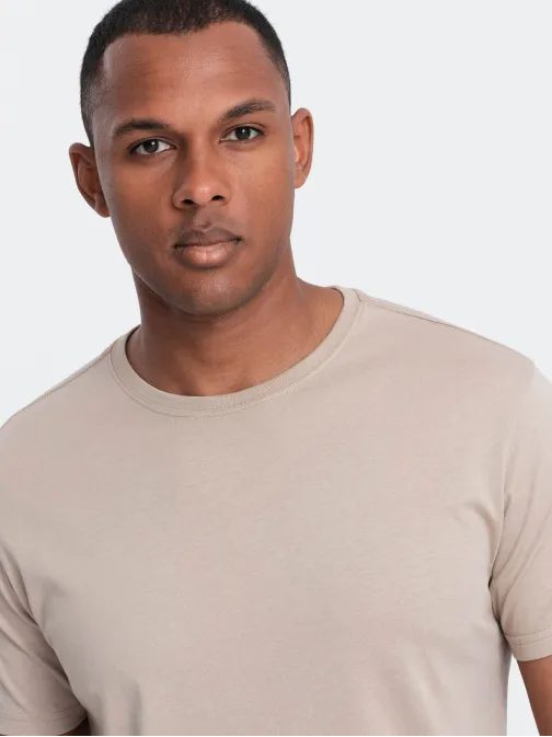 Homok színű pamut póló  V11 TSBS-0146