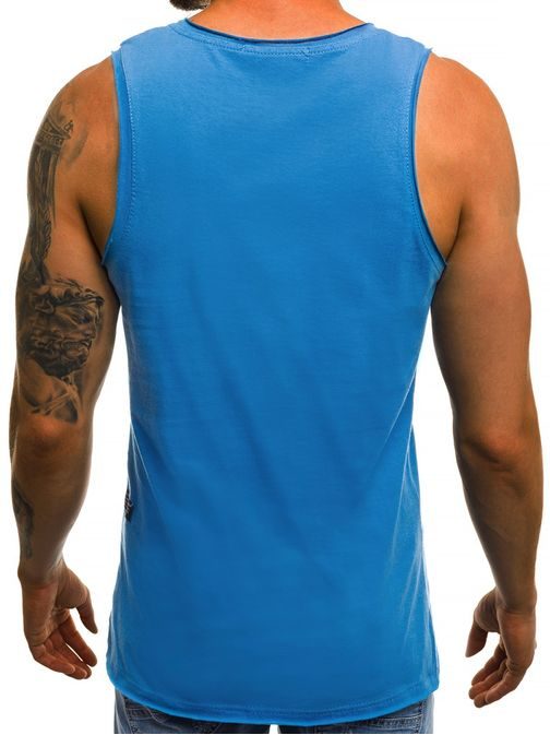 Egyszerű kék ujjatlan póló OZONEE O/1205
