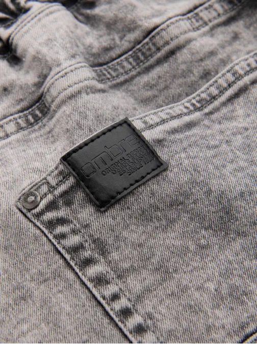 Trendi grafit farmer joggerek díszítő elemekkel V3 PAJO-0123