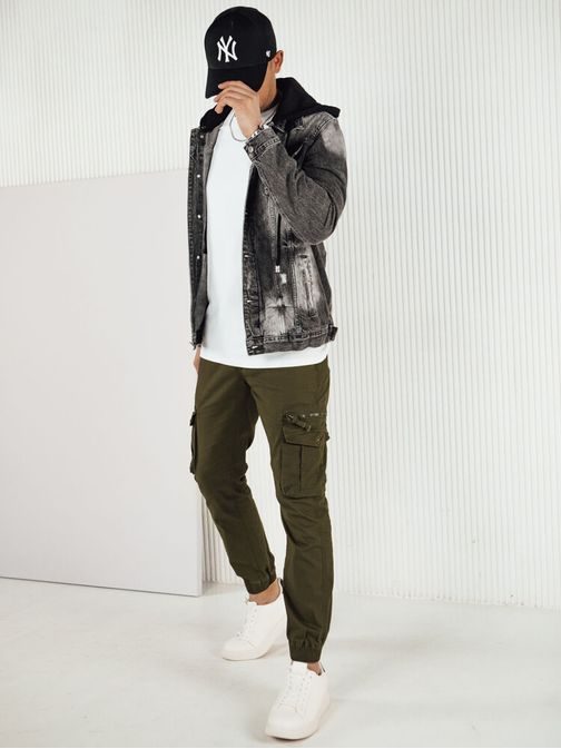 Divatos zsebes zöld jogger nadrág