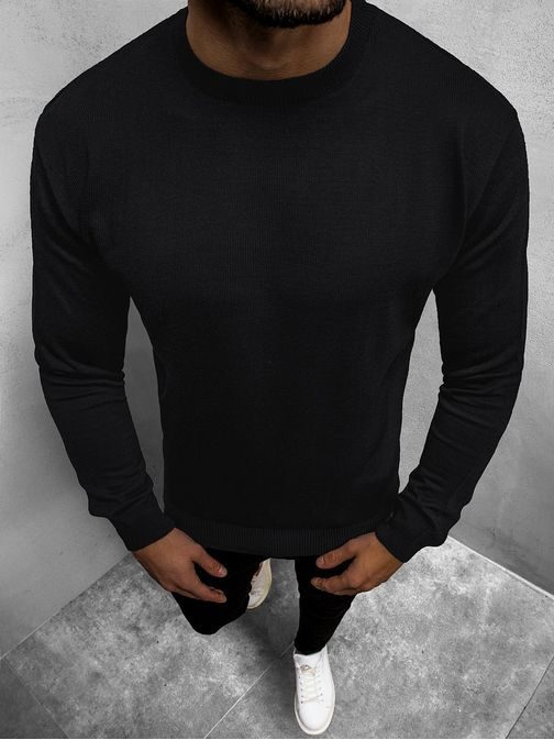 Egyszínű fekete pulóver  O/KS03Z