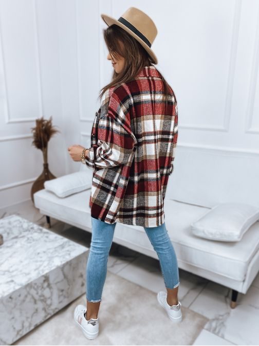 Színes női ing kabát piros árnyalatban California