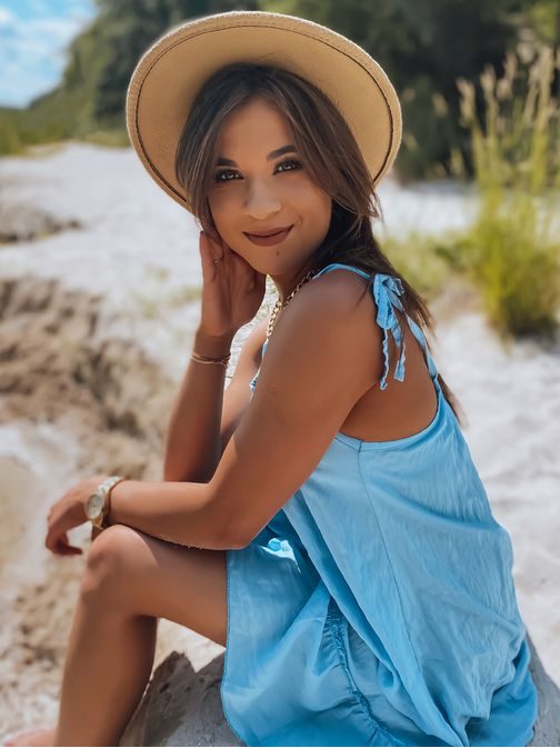 Könnyű égszínkék női nyári ruha Mija