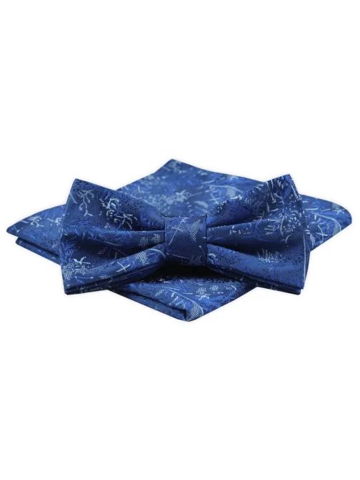 Mintás kék férfi csokornyakkendő