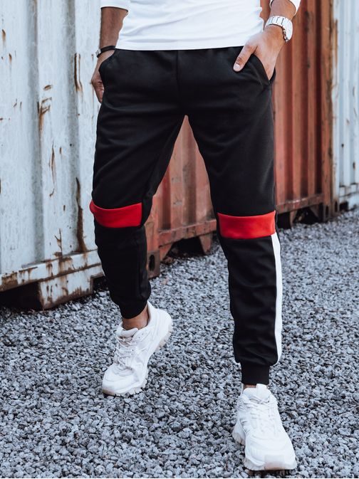 Férfi dizájner melegítőnadrág fekete színben