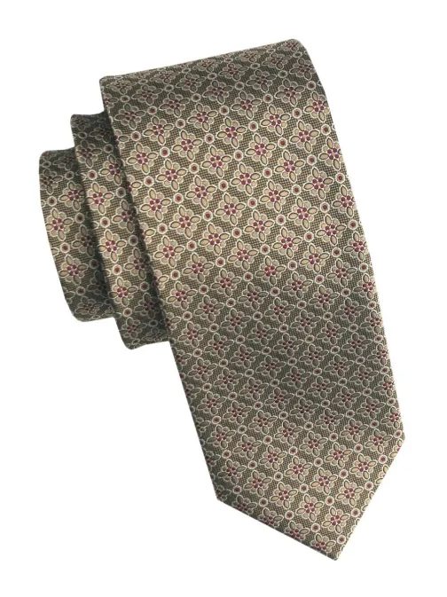 Bézs férfi nyakkendő divatos mintával