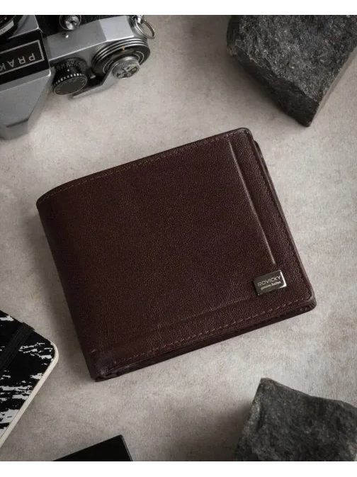 Barna bőr férfi pénztárca Rovicky