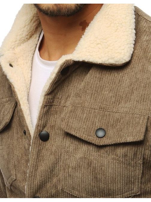 Divatos khaki barna bársony dzseki