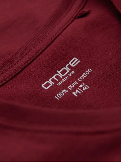 Basic pamut bordó V-nyakú póló V10 TSBS-0237