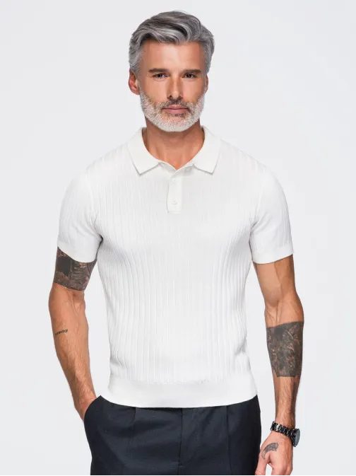 Férfi fehér viszkóz póló V3 POSS-0180