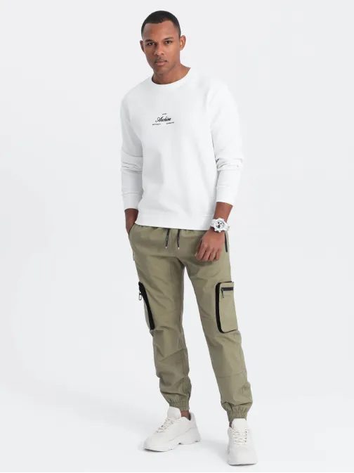 Időtlen oliva zöld jogger nadrág V1 PAJO-0135