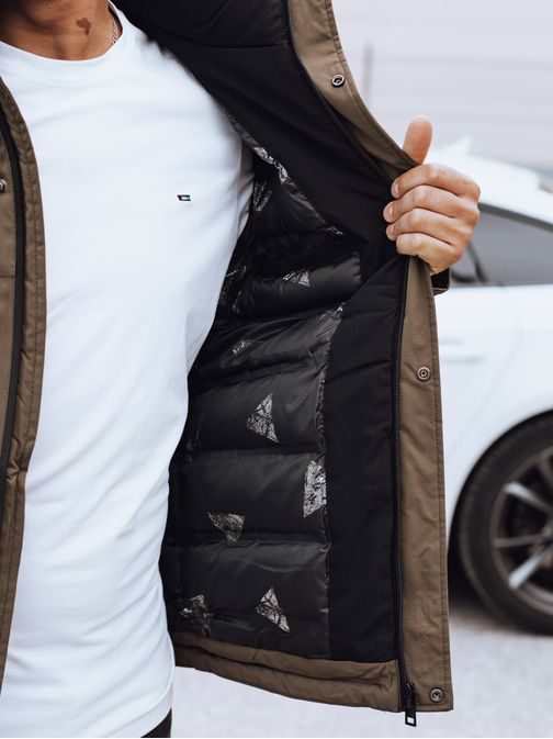 Téli stílusos camel színű parka kabát