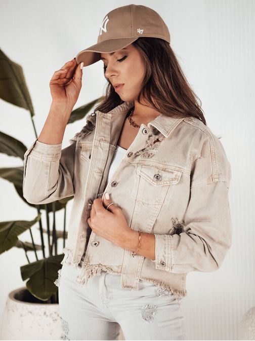 Női sötét bézs színű oversize farmer dzseki Moli