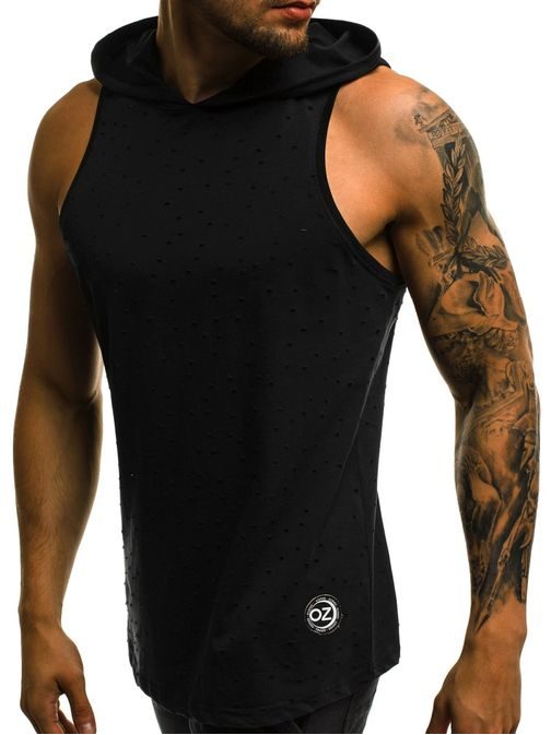 Fekete apró lyukacsos kapucnis atléta O/2647