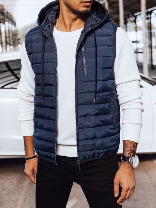 Egyszerű sötét kék mellény