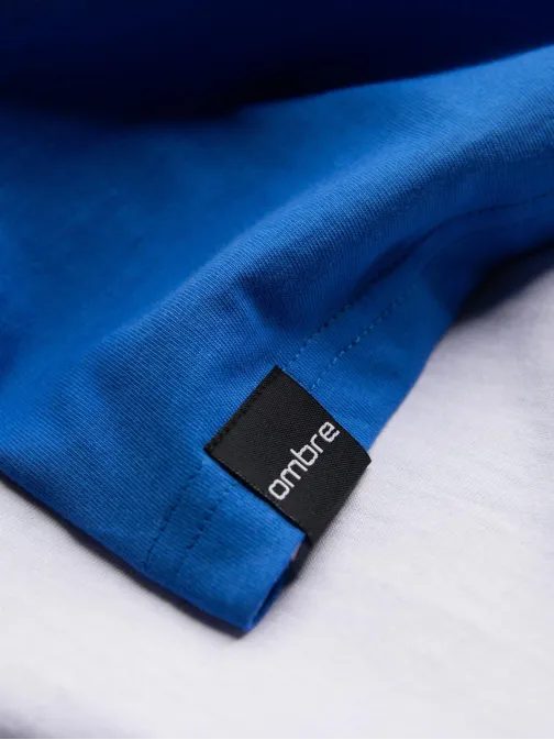 Elegáns fehér és kék póló V4 TSCT-0174