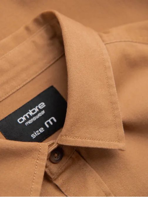 Camel színű lezsér ing zsebekkel V2 SHCS-0146