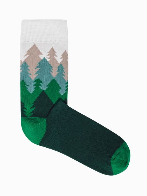 Zöld mintás zokni Erdő U149