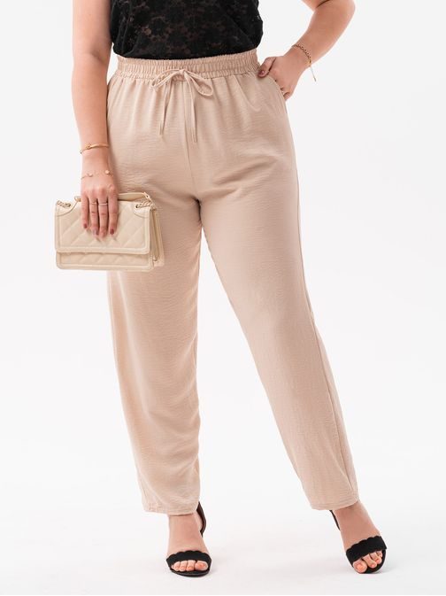 Divatos bézs női Plus Size culotte nadrág PLR158