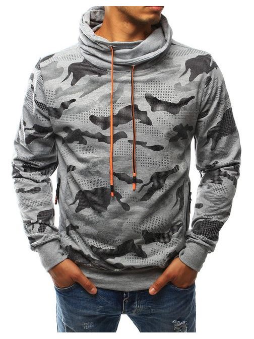 Trendi szürke terepmintás pulóver