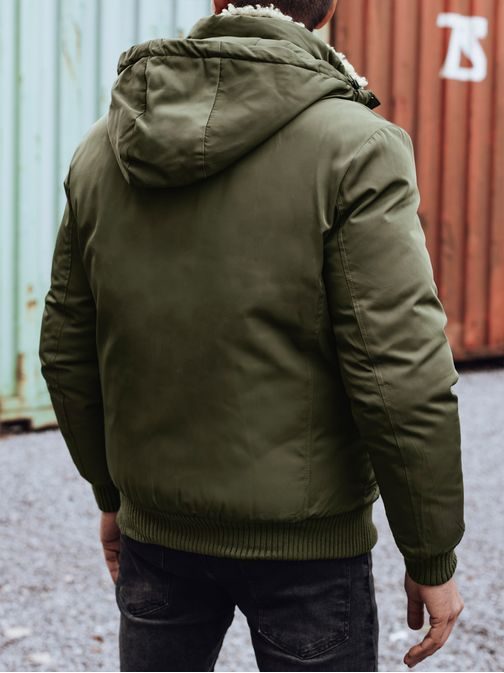 Modern zöld téli bomber dzseki