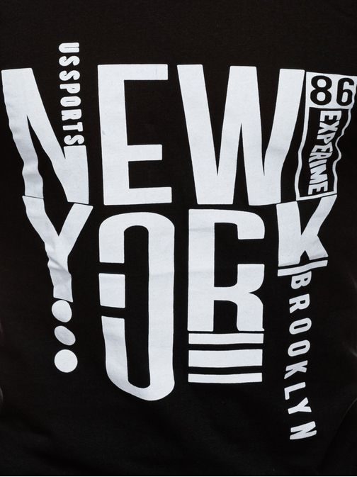 Modern fekete póló  New York S1400