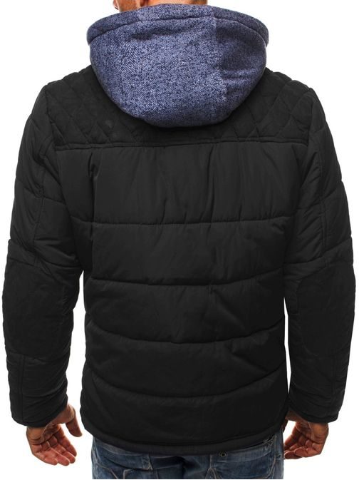 Fekete kapucnis kabát J. STYLE 3092