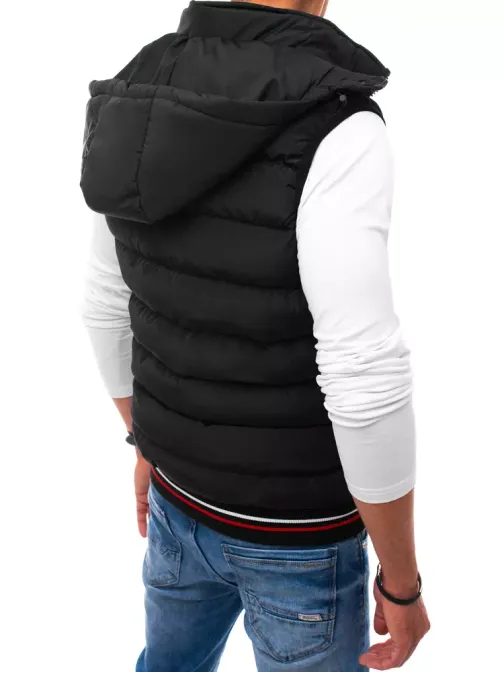 Fekete kapucnis steppelt mellény