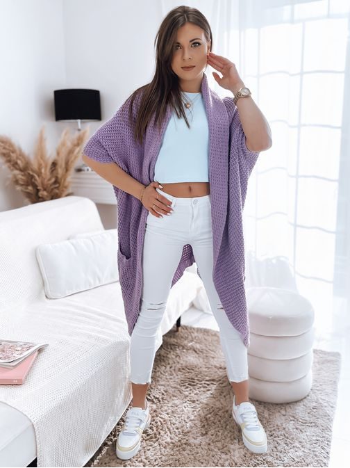 Trendi orgona lila kardigán Moller