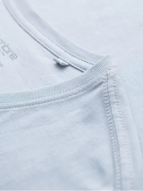 Basic pamut póló szürke V-nyakú póló V23 TSBS-0237