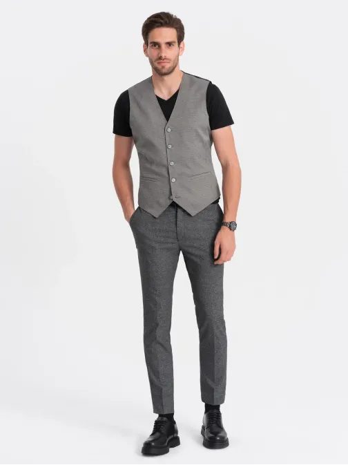 Egyedi elegáns szürke mellény V2 BLZV-0111