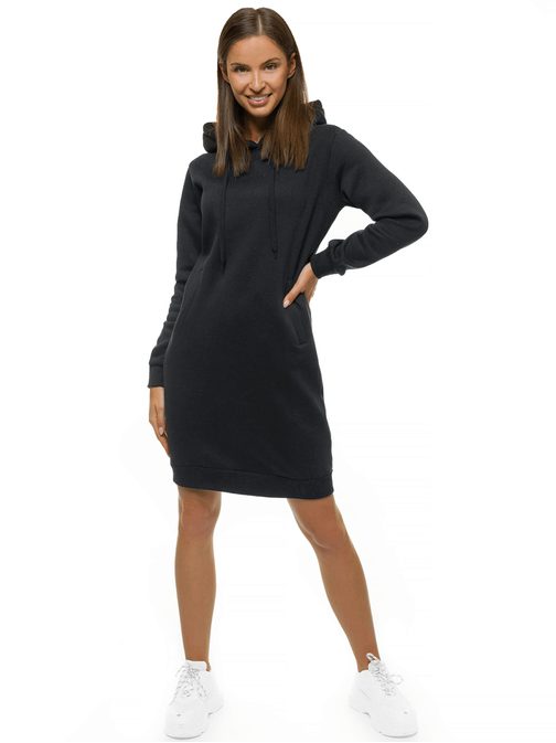 Különleges fekete női kapucnis pulóver JS/YS10005/3