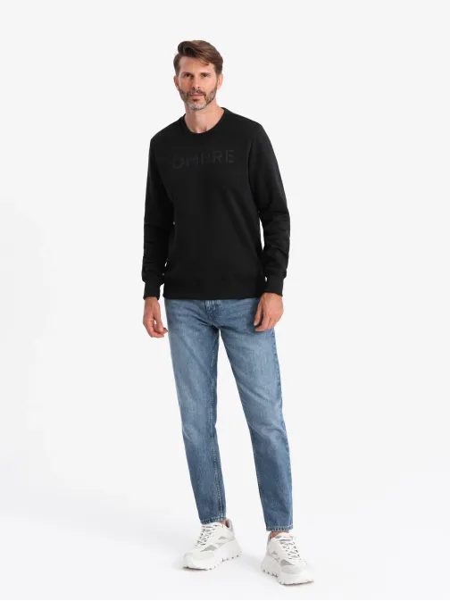 Hagyományos fekete pulóver felirattal  V4 SSPS-0181