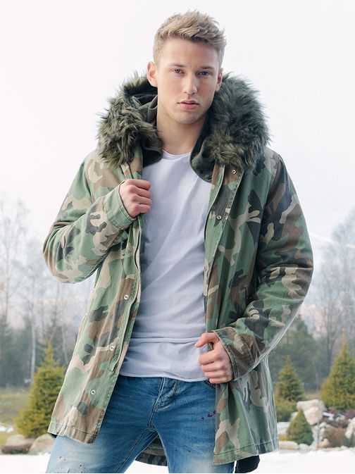 Előkelő terepmintás parka kabát X-FEEL 88618