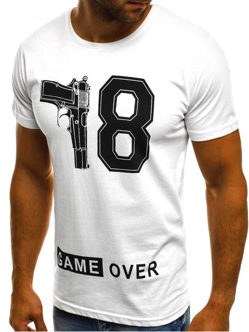 Fehér póló felirattal "GAME OVER" O/1174