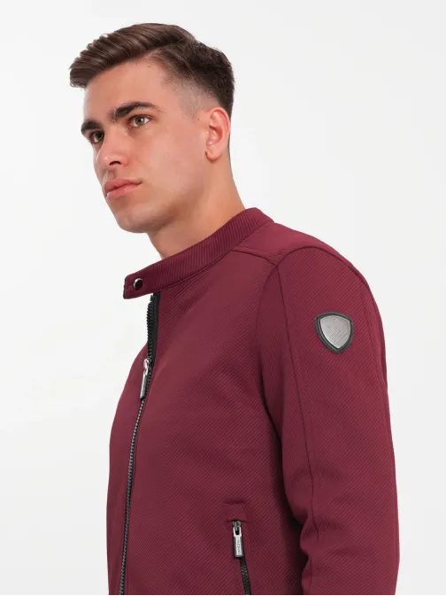 Trendi átmeneti bor vörős motoros dzseki  V2 OM-JANP-0138
