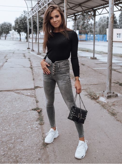 Különleges világosszürke női farmer Klara