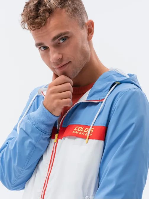 Sportos fehér kék dzseki C438