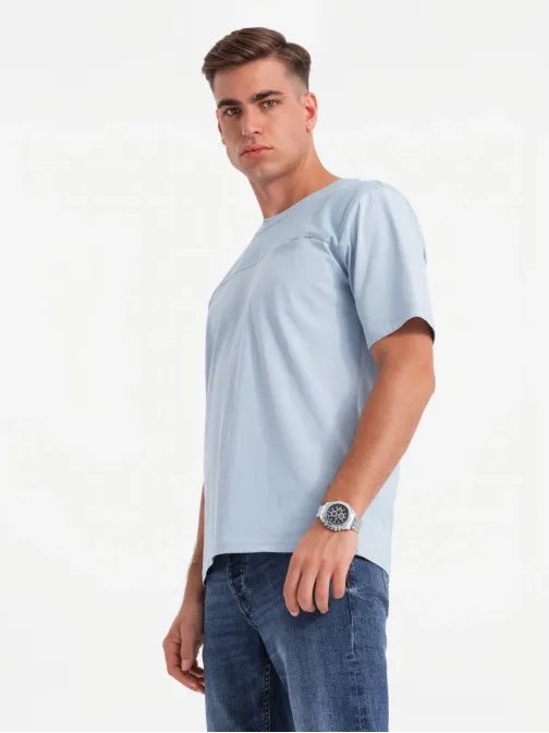 Egyedi világoskék póló zsebbel V4 TSCT-0171