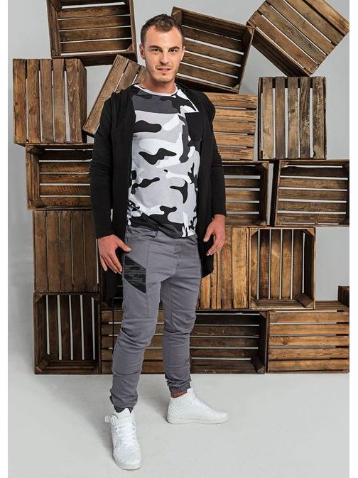 Fekete férfi kardigán BREEZY 9084